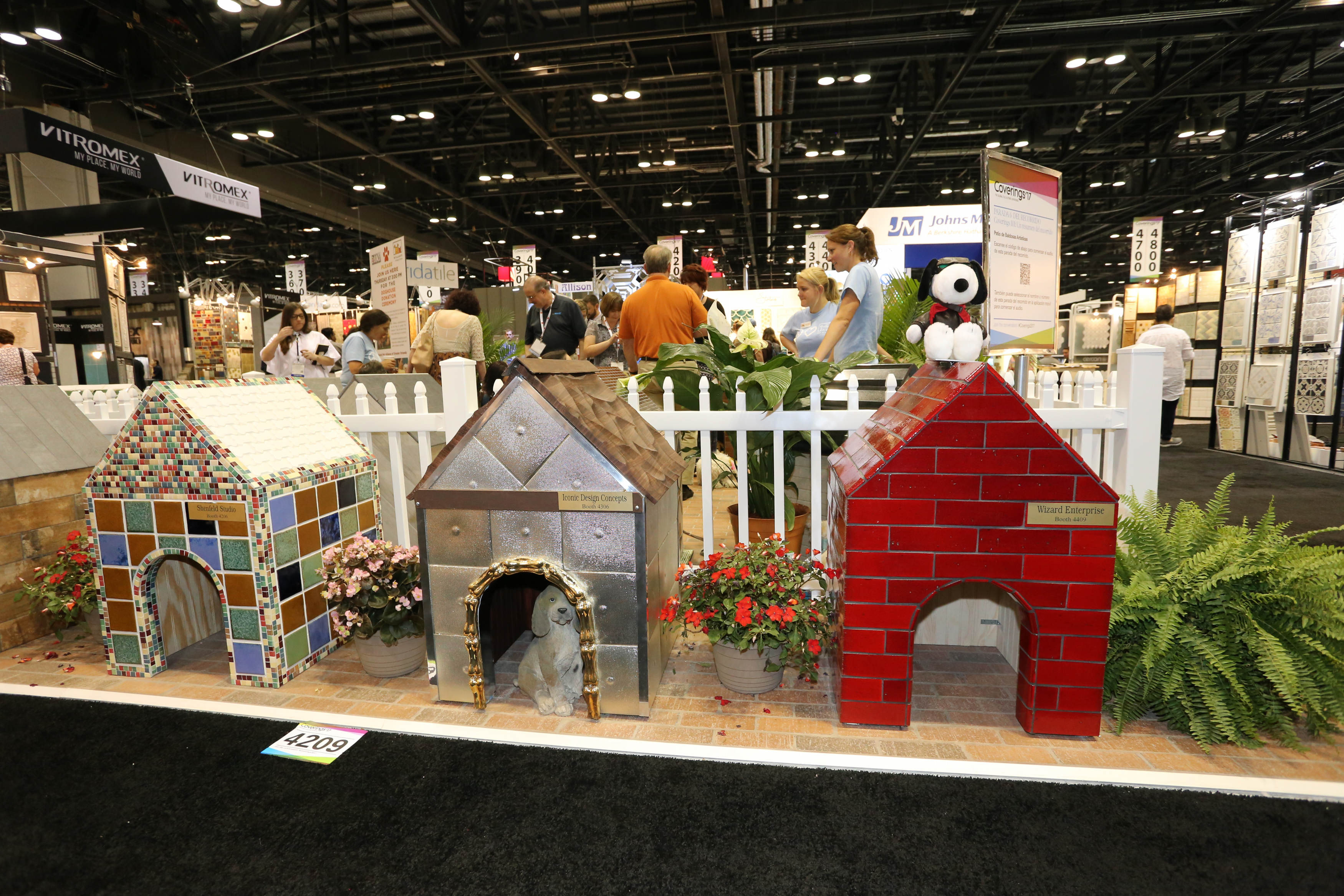 Tiled dog houses at coverings