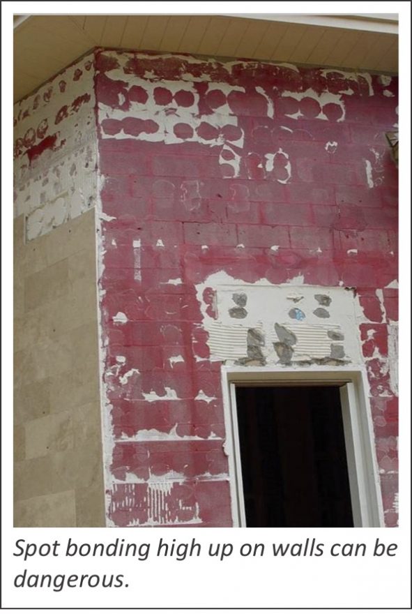 Hollowsounding tiles and spot bonding TileLetter