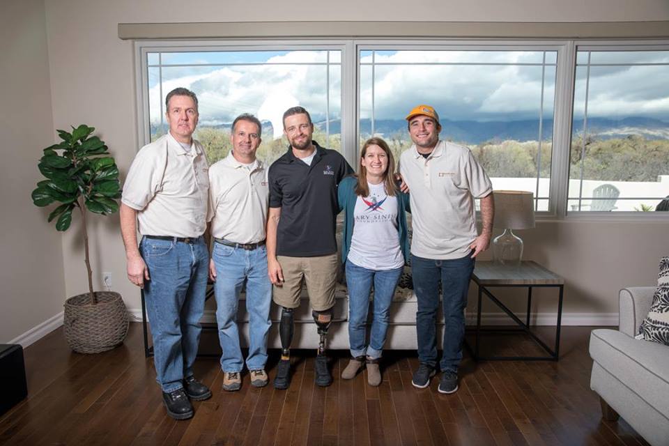 The Mourelatos Tile Pro crew includes (L. to r.): Certified Tile Installer Ed Siebern, John Mourelatos, Caleb and Ashley Brewer and installer Cody Elmer.