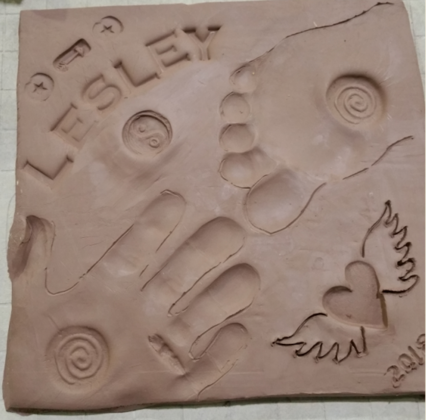 sample hand print tile