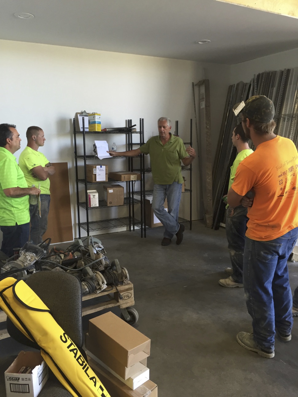 Welch apprentices taking a warehouse tour.