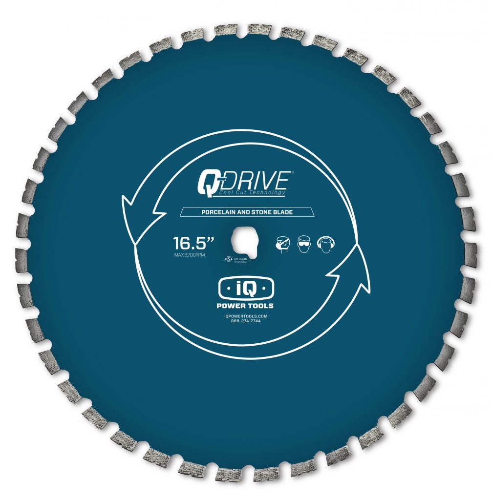 iQ Power Tools introduces 16.5” QDrive Blade for 20mm Porcelain Tiles