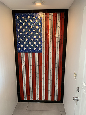 American flag made of glass