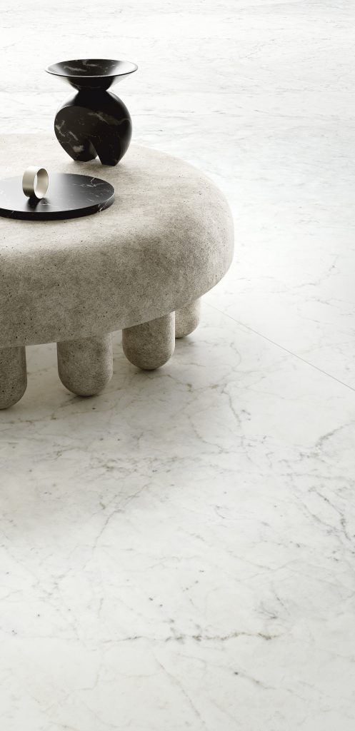 marble look floor with delicate veining