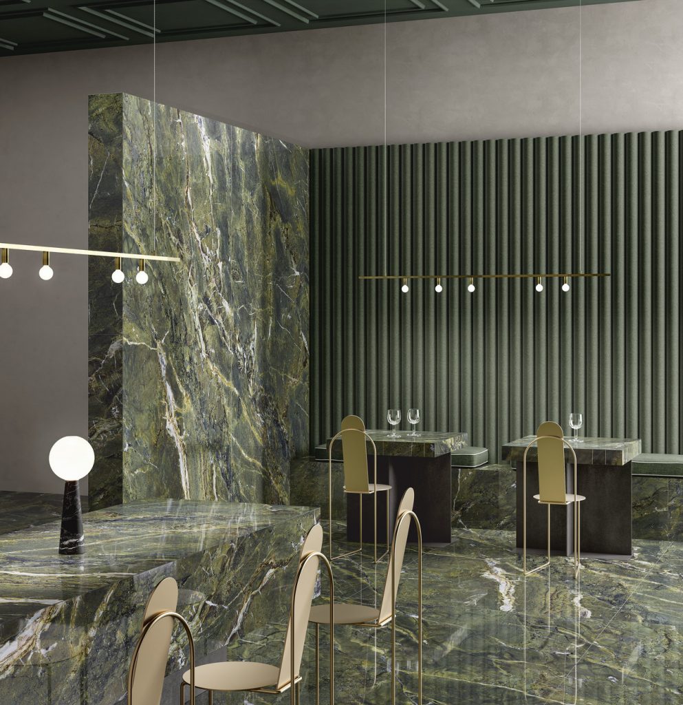 dark green marble look tile panels