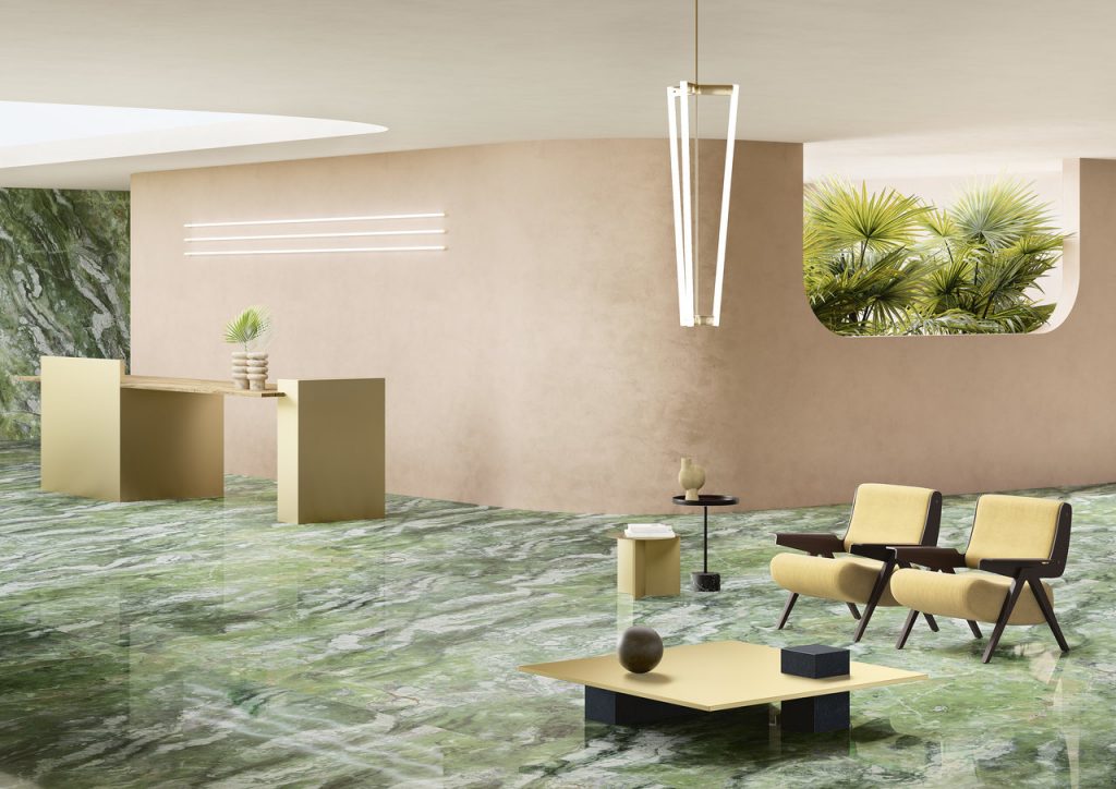 bright green marble look floors