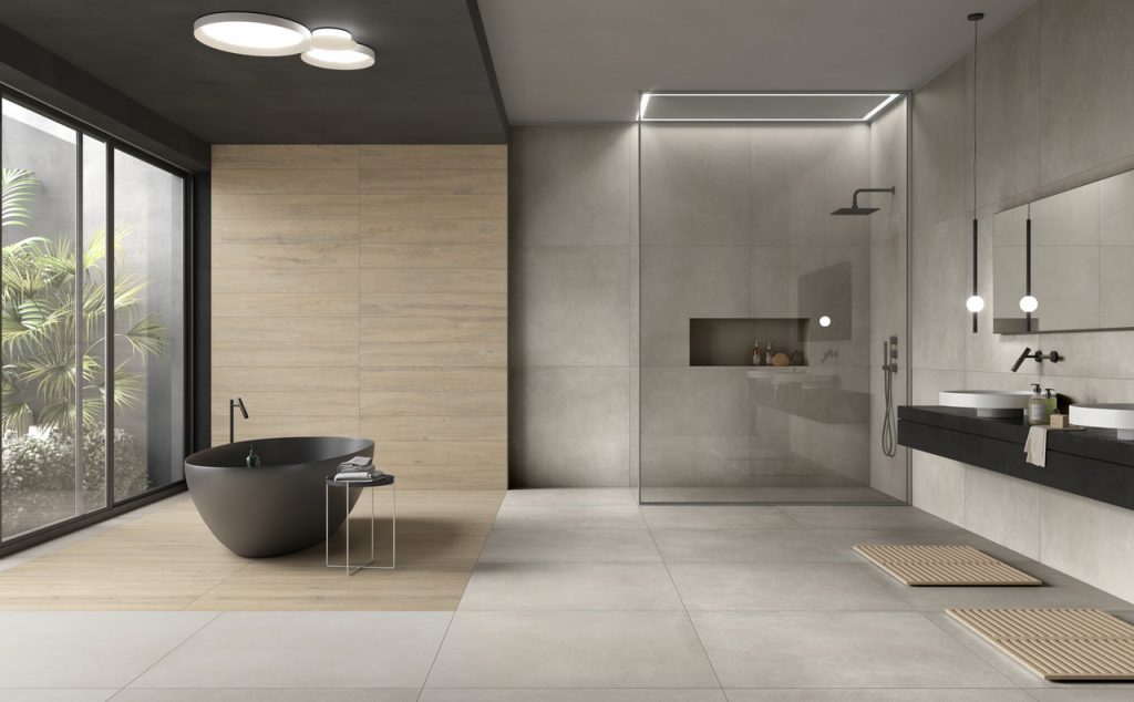 cement look large format tiles and panels