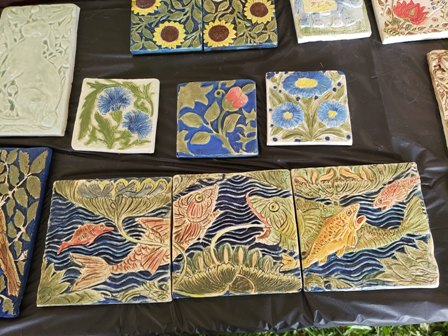 Pottery Art Tiles, Handmade Collectibles